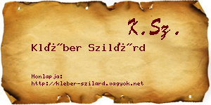 Kléber Szilárd névjegykártya